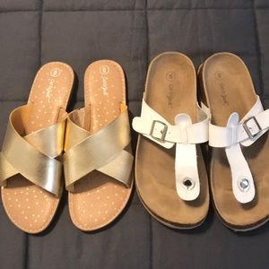 Cat and Jack Big Girl Sandals (2 pair)